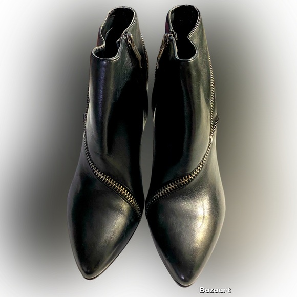 EUC EVA & ZOE To The Point Ankle Booties, Leather, Sz 10, Stilettos, Goth, Badie - Picture 8 of 16